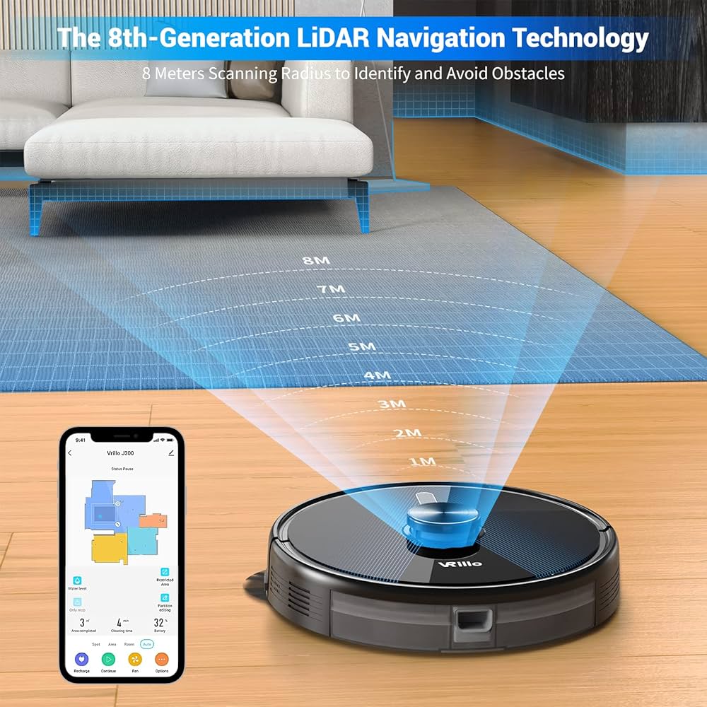 Vrillo J300 Robot Vacuum Cleaner with Mop Function