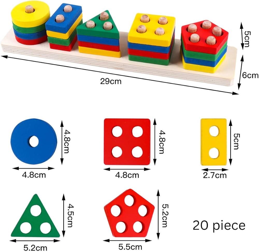 Wooden Shapes Stacking Toy