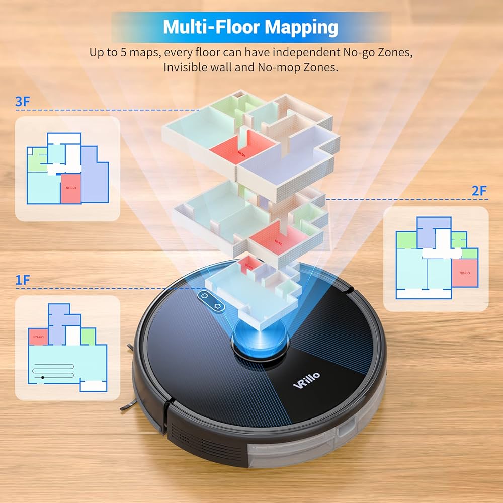 Vrillo J300 Robot Vacuum Cleaner with Mop Function