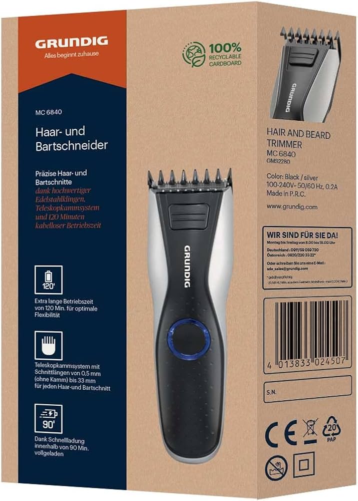 Grundig Hair and Beard Trimmer Cordless
