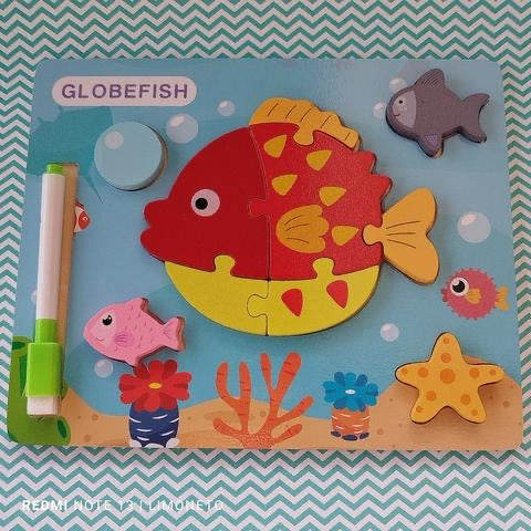 Animal puzzle with white board