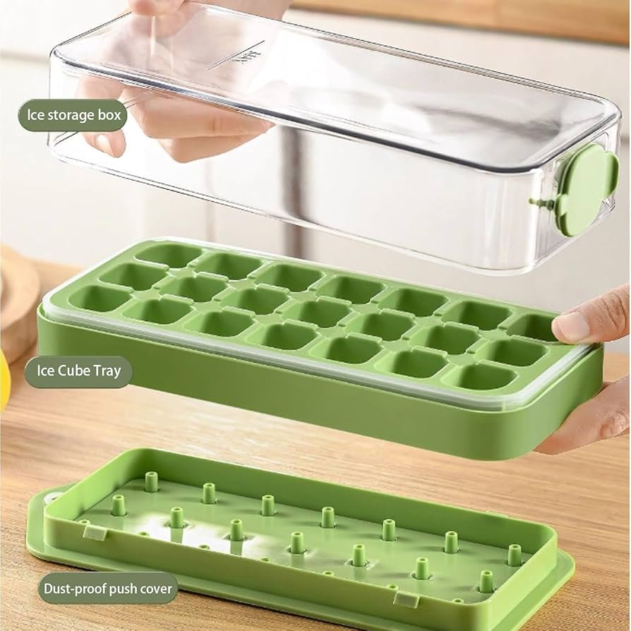 ECOCO One Press Ice Cube Tray, 21 pcs