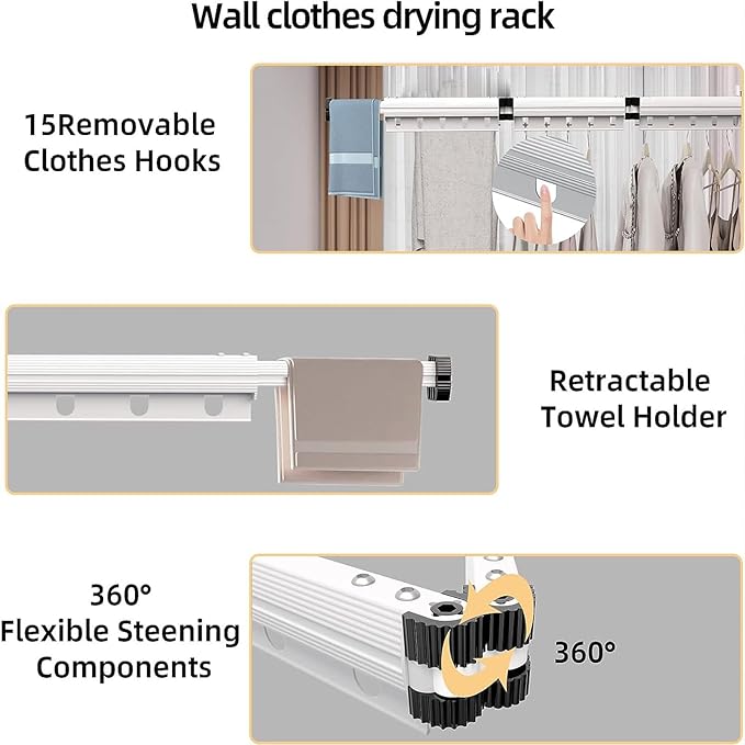 Rotating Folding Hanger Drying Rack with screws