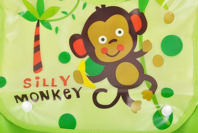 Monkey Easy Clean Bib with Crumb Collector