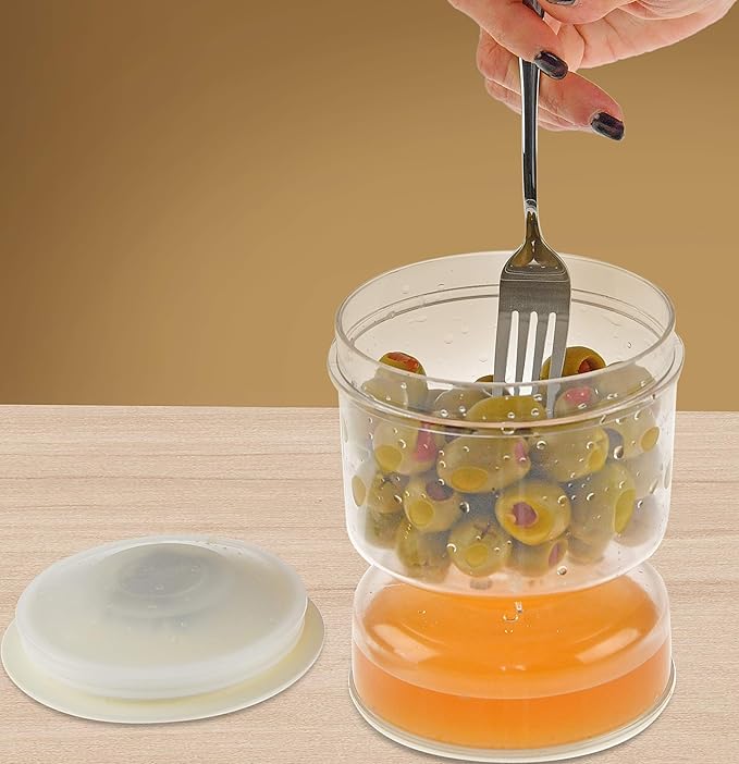 Home-X Pickle and Olives Hourglass Jar, Juice Separator, Pickle and Olive Container