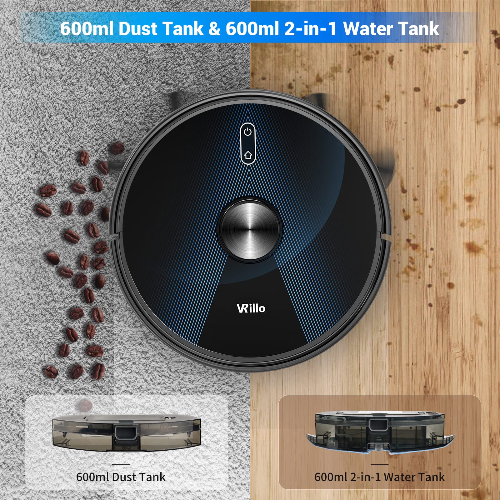 Vrillo J300 Robot Vacuum Cleaner with Mop Function