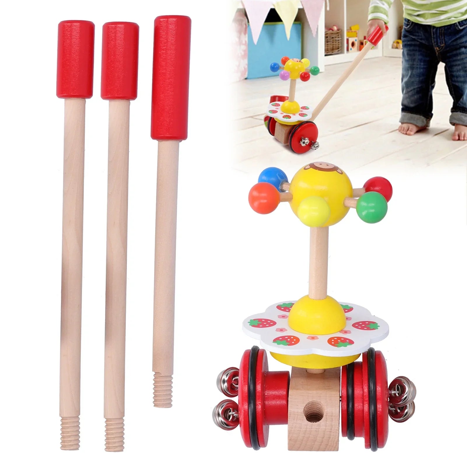 Wooden push and pull walking toy