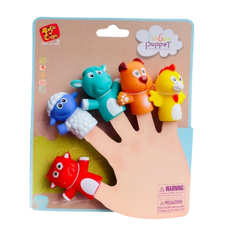 🐾 Finger Puppet Fun – Set of 5 Adorable Animal Friends! 🐾