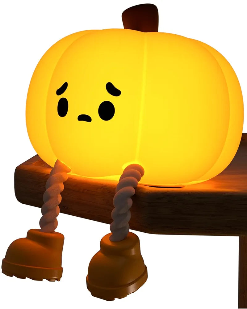PumpkiGlow™ – Soft Silicone Pumpkin Night Light for Kids & Nurseries (USB Rechargeable)