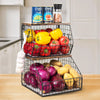 Stackable Fruit & Veggie Basket – Rust-Resistant Metal Organizer for Kitchen & Pantry