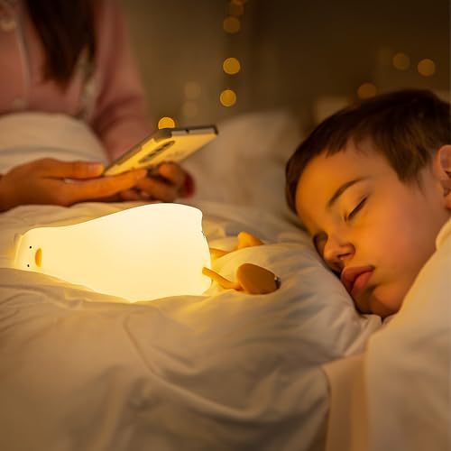 GlowDuck™ Soft Touch Night Light – Rechargeable Silicone Bedside Lamp