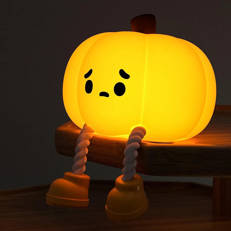 PumpkiGlow™ – Soft Silicone Pumpkin Night Light for Kids & Nurseries (USB Rechargeable)