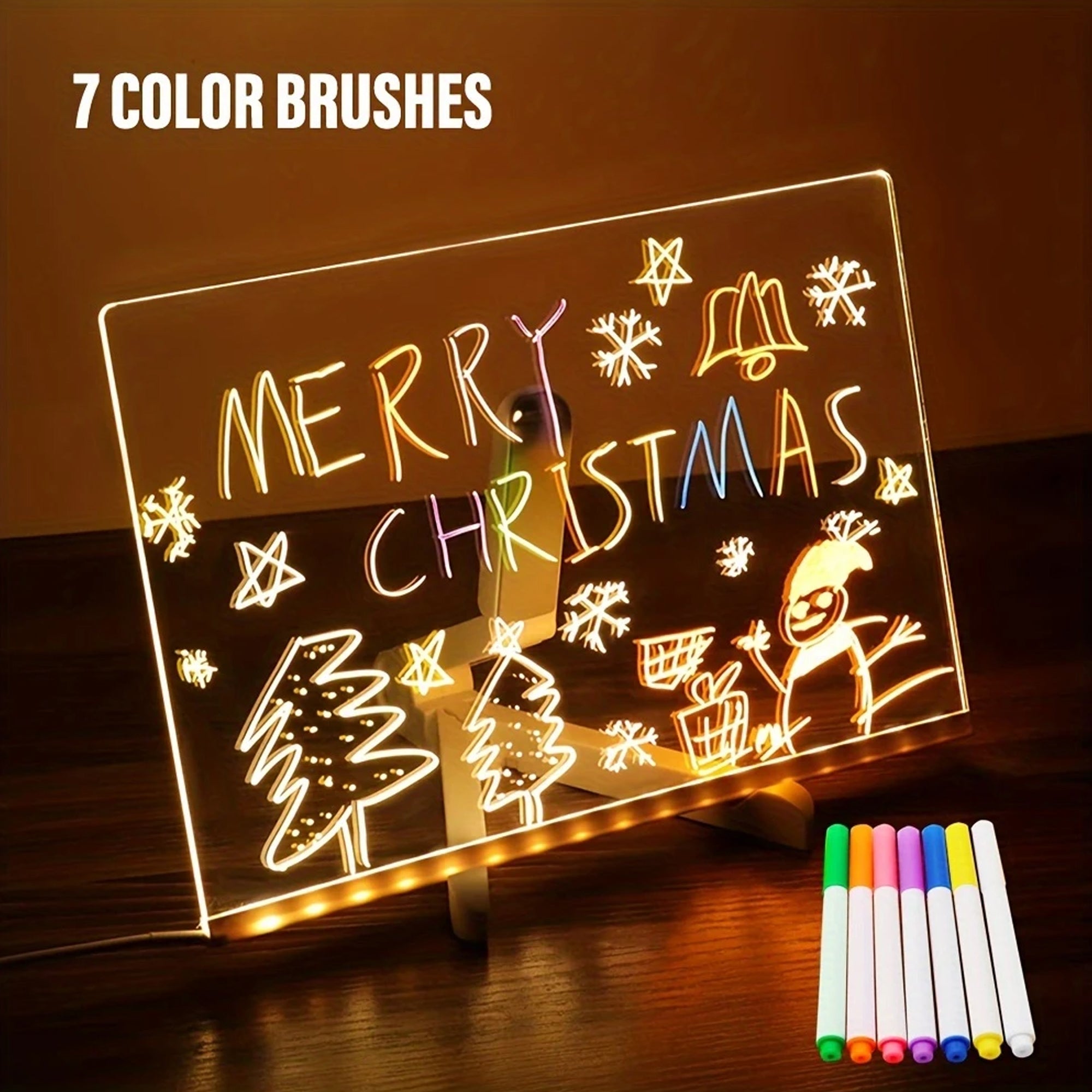 LED Rewritable Acrylic Message Board – 30x20cm Luminous Writing Tablet for Kids & Home