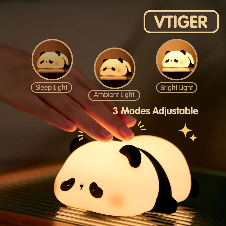 PandaGlow™ – Soft Silicone Panda Night Light (Rechargeable Touch Lamp)